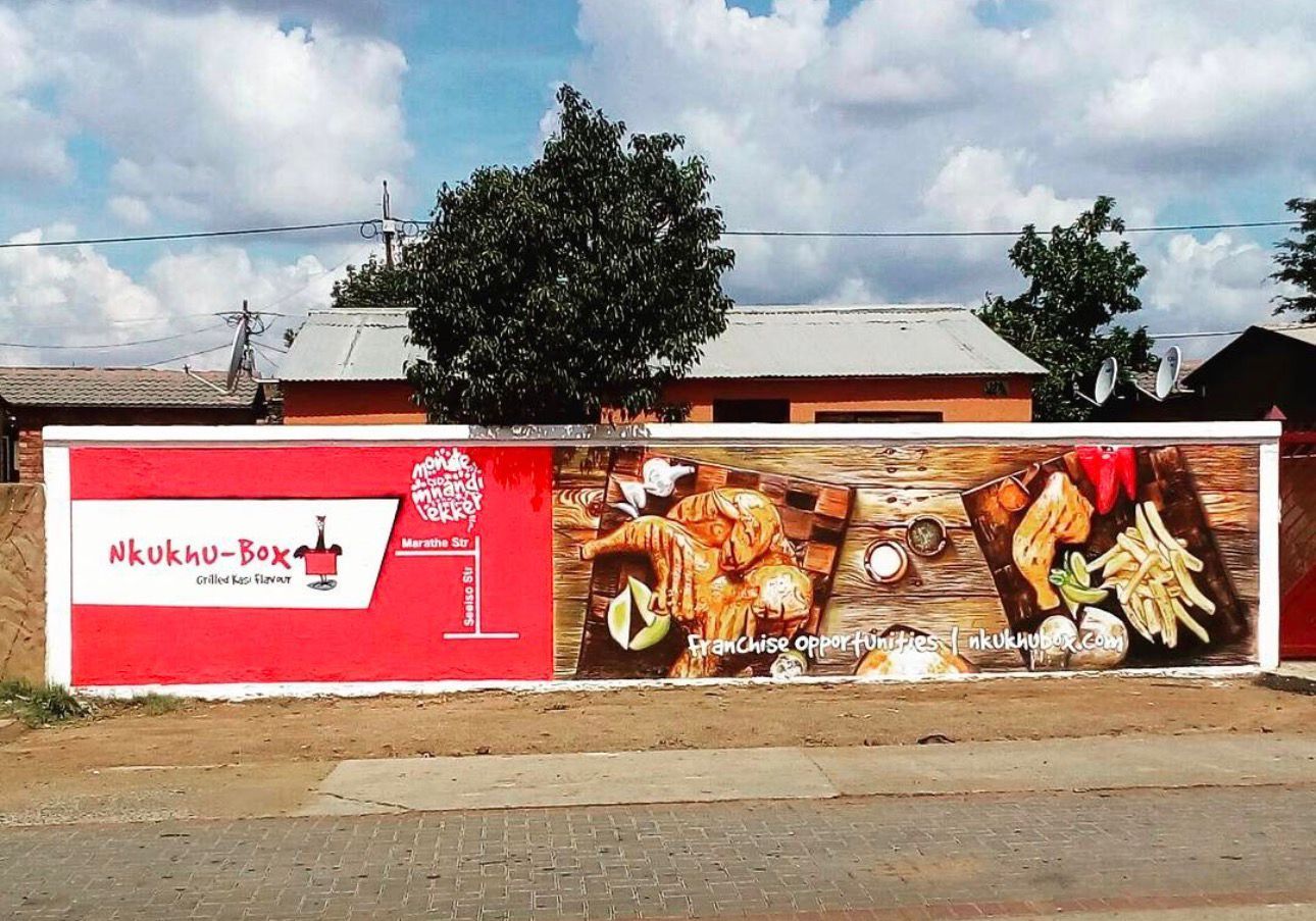 Township wall mural advertising — Hlophe Outdoor Media
